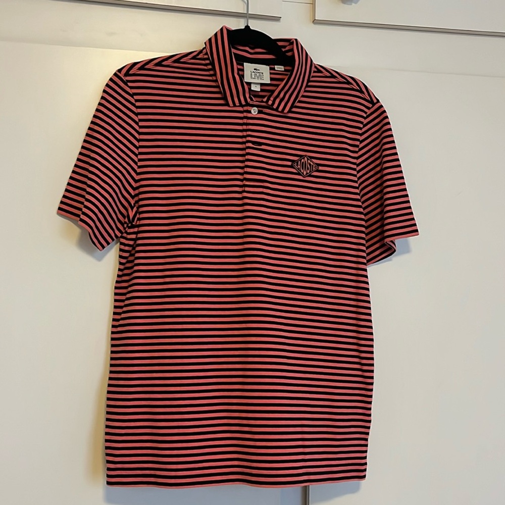 Lacoste Live Men's Pink and Black Polo-shirts